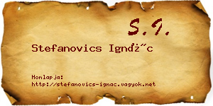 Stefanovics Ignác névjegykártya